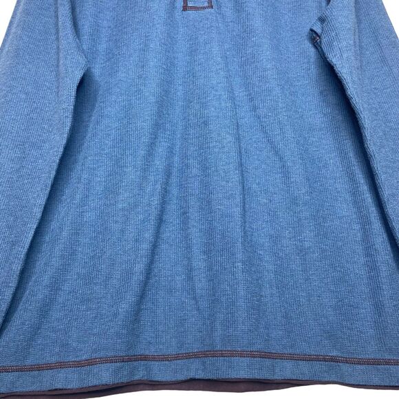 Tommy Bahama Men’s Thermal Henley Sweatshirt Size L Blue Paradise Alley Buttons - Picture 7 of 9